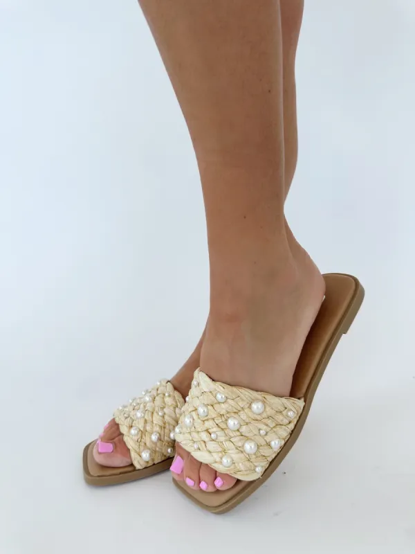 Pearl Raffia Sandal sold by LANE 201