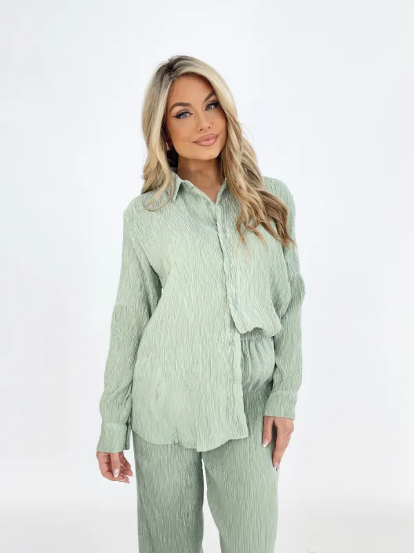 Passionate Plisse Button Down sold by LANE 201