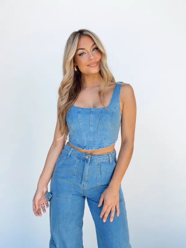 Denim No Limits Corset Top sold by LANE 201