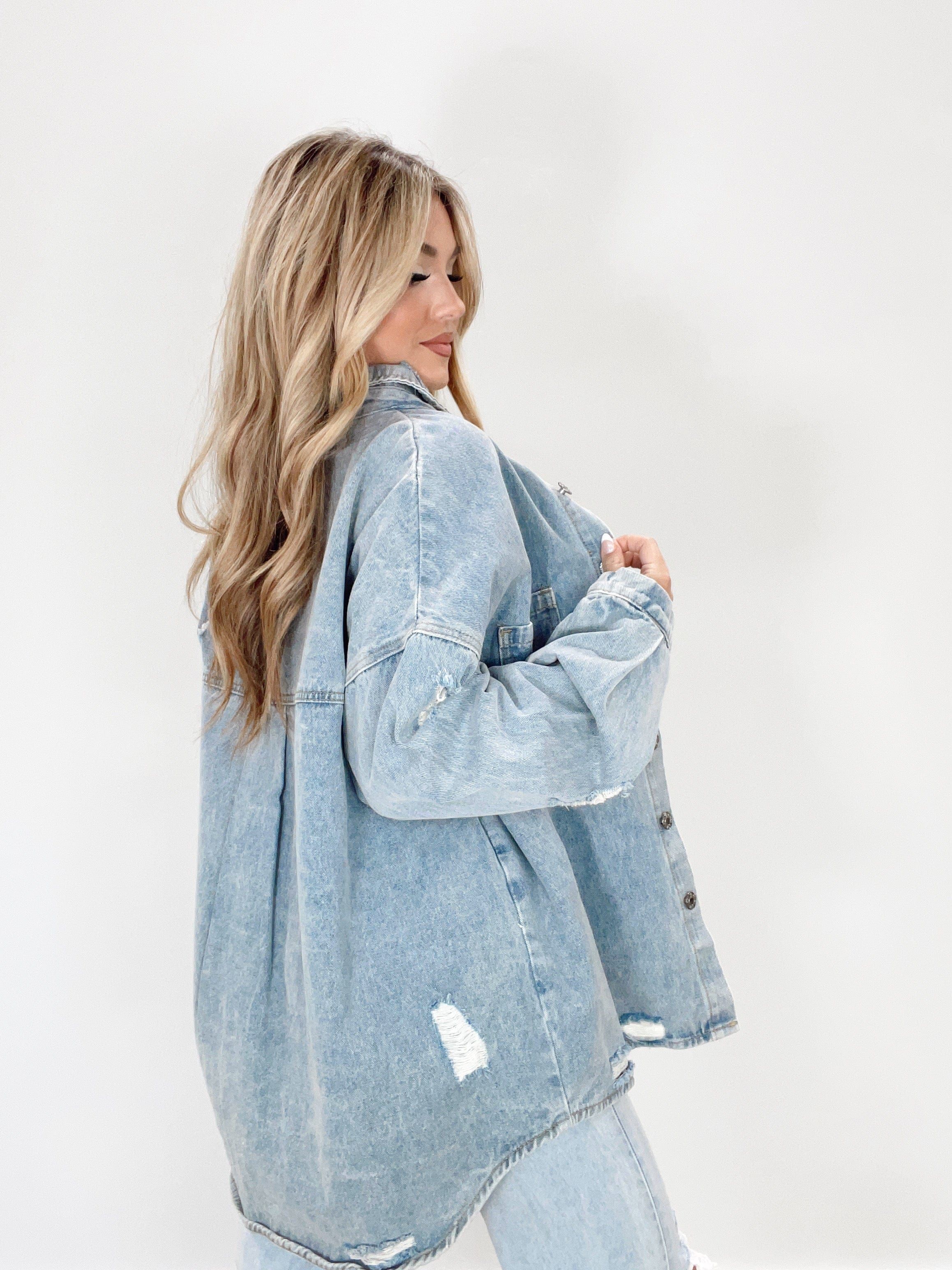 Classic Denim Shacket sold by LANE 201 product image thumbnail 3