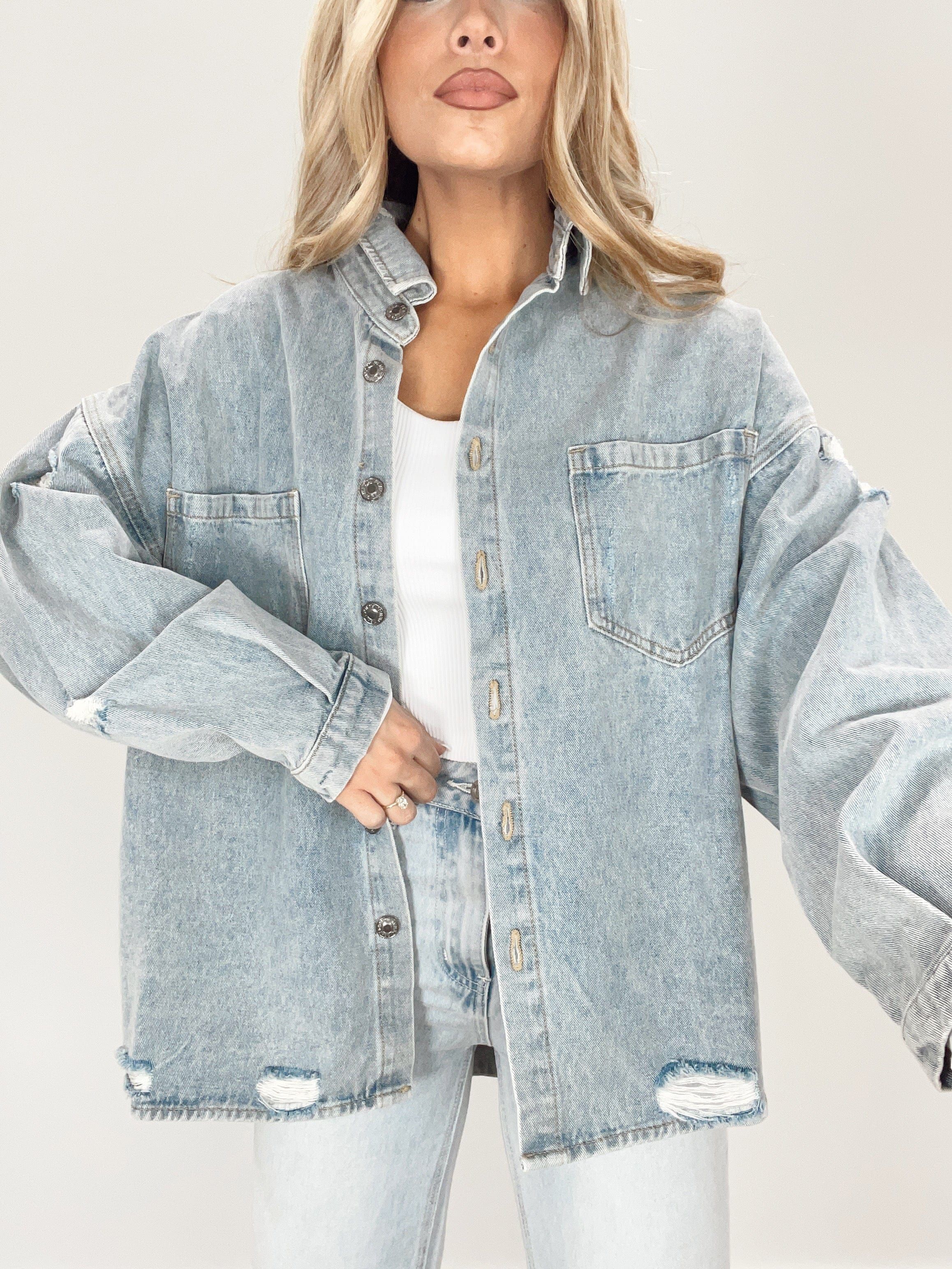 Classic Denim Shacket sold by LANE 201 product image thumbnail 2