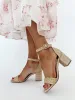 Raffia Block Heel sold by LANE 201