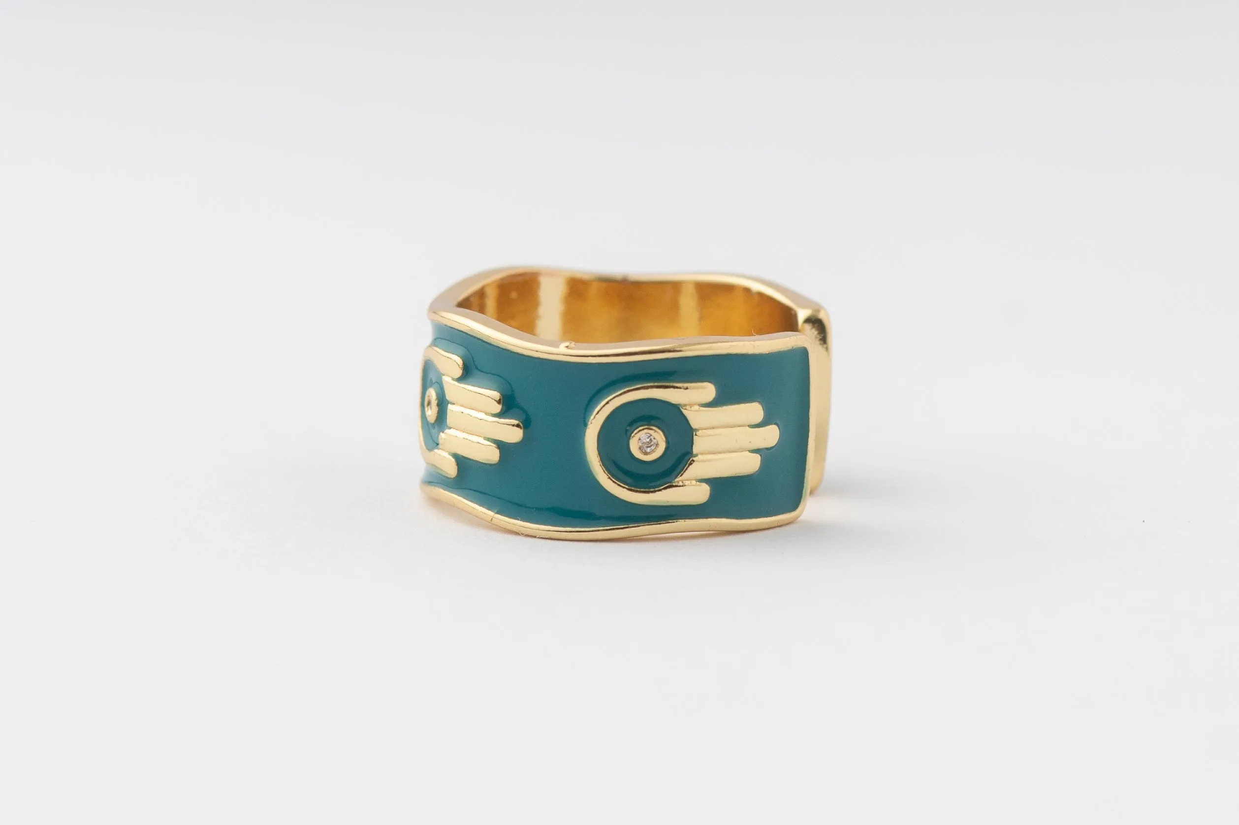 Teal No Evil Ring sold by LANE 201