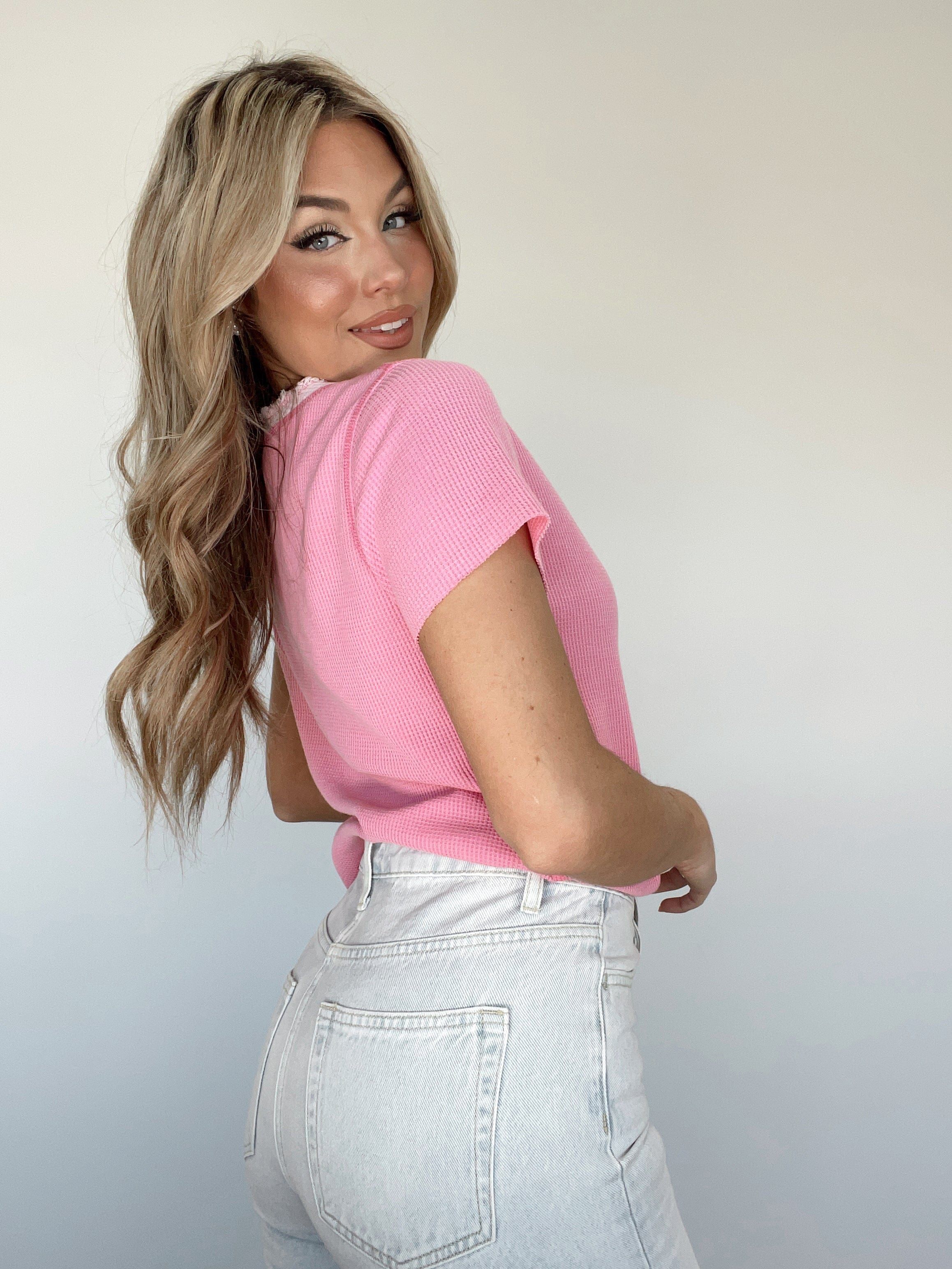 Playful Pink V Neck sold by LANE 201 product image thumbnail 3