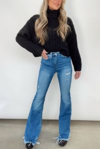 High Rise Flare Denim sold by LANE 201
