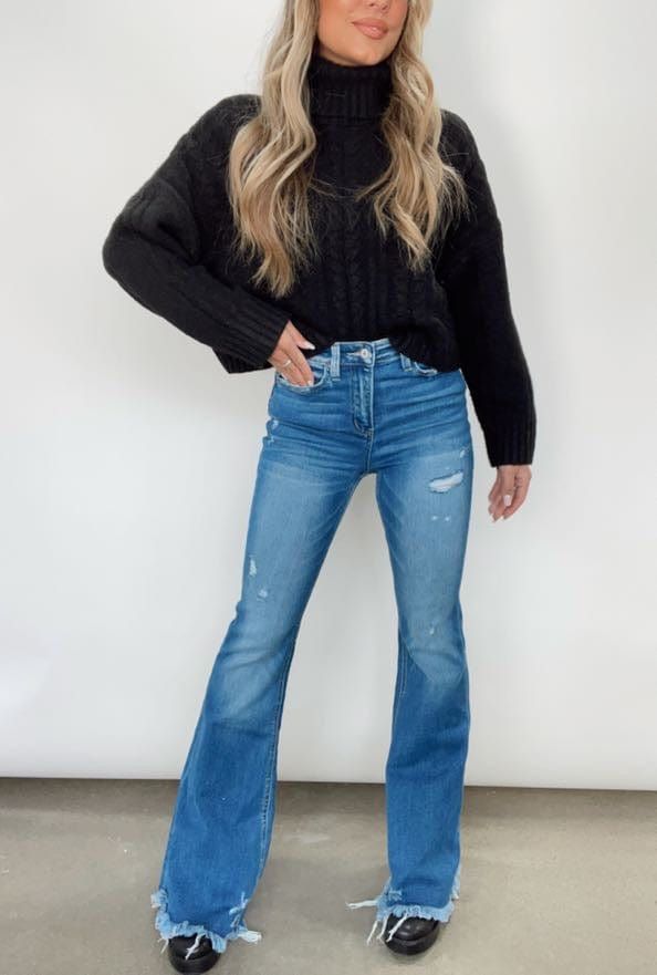 High Rise Flare Denim sold by LANE 201 product image thumbnail 2