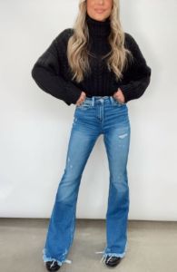 High Rise Flare Denim sold by LANE 201