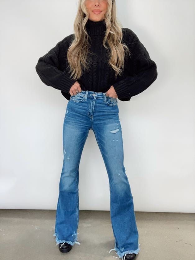 High Rise Flare Denim sold by LANE 201