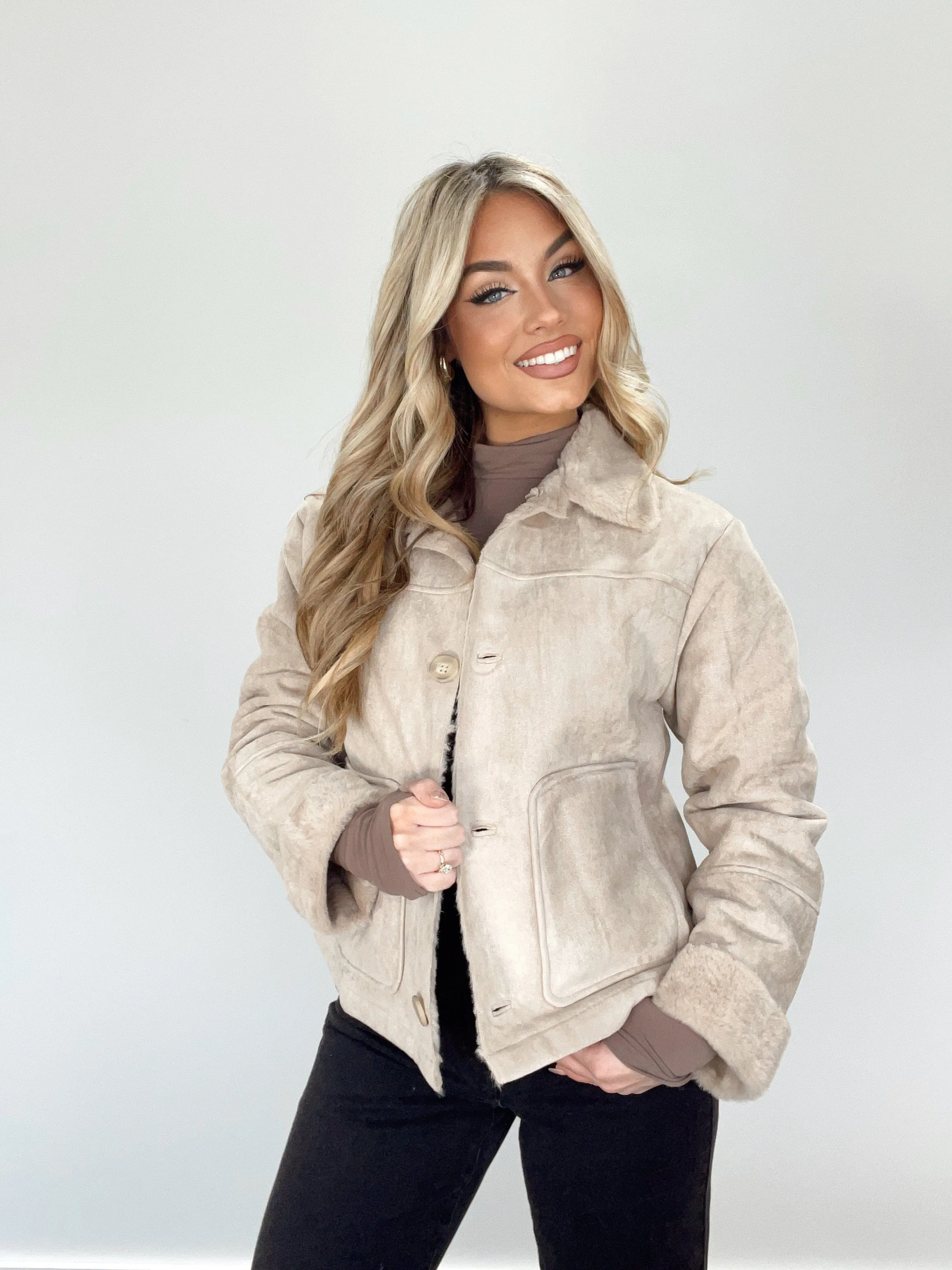 Stone Suede Jacket sold by LANE 201 product image thumbnail 4