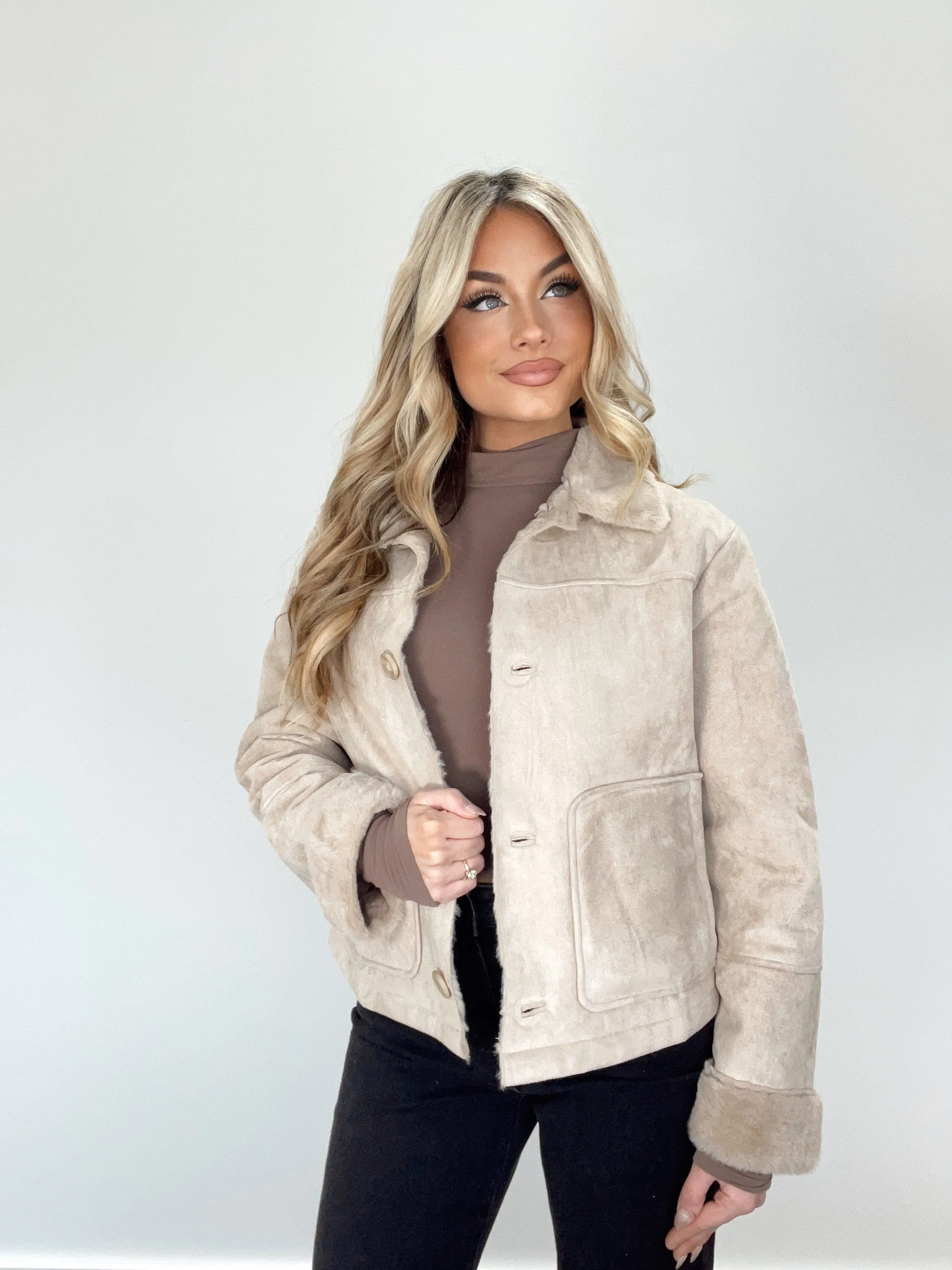 Stone Suede Jacket sold by LANE 201 product image thumbnail 5