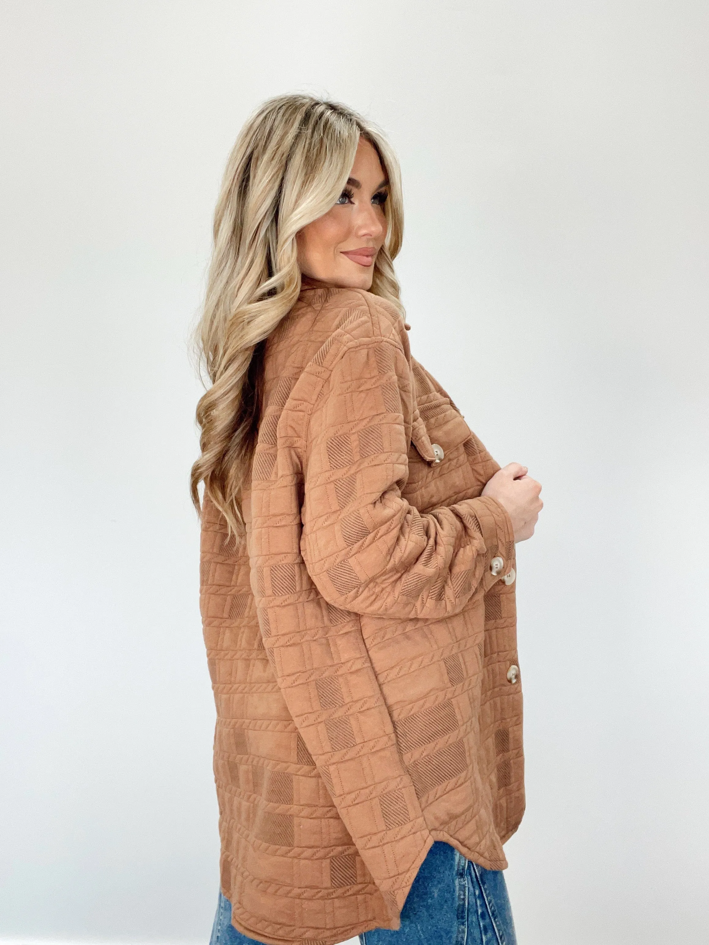Mocha Textured Knit Jacket sold by LANE 201 product image thumbnail 2