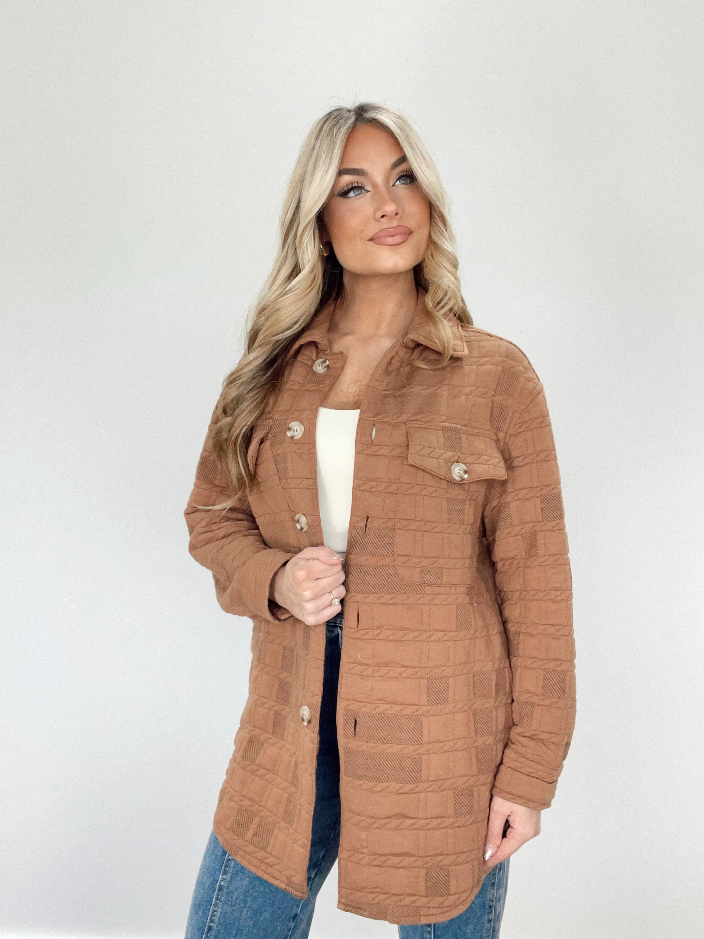 Mocha Textured Knit Jacket sold by LANE 201 product image thumbnail 3