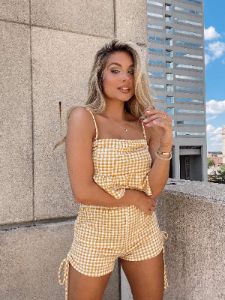 Be The Sunshine Gingham Shorts sold by LANE 201
