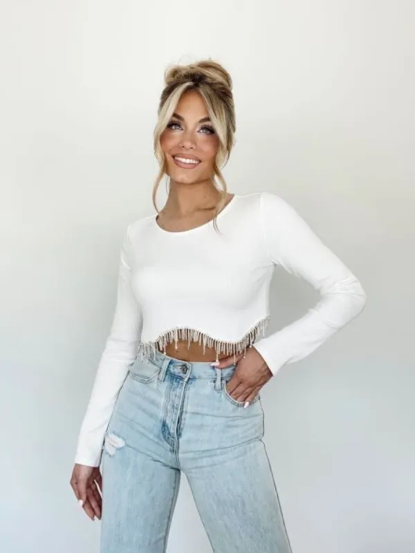 Total Glam Rhinestone Top sold by LANE 201