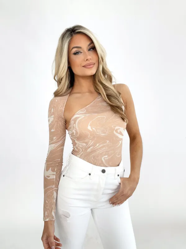 Nude Marble Bodysuit sold by LANE 201
