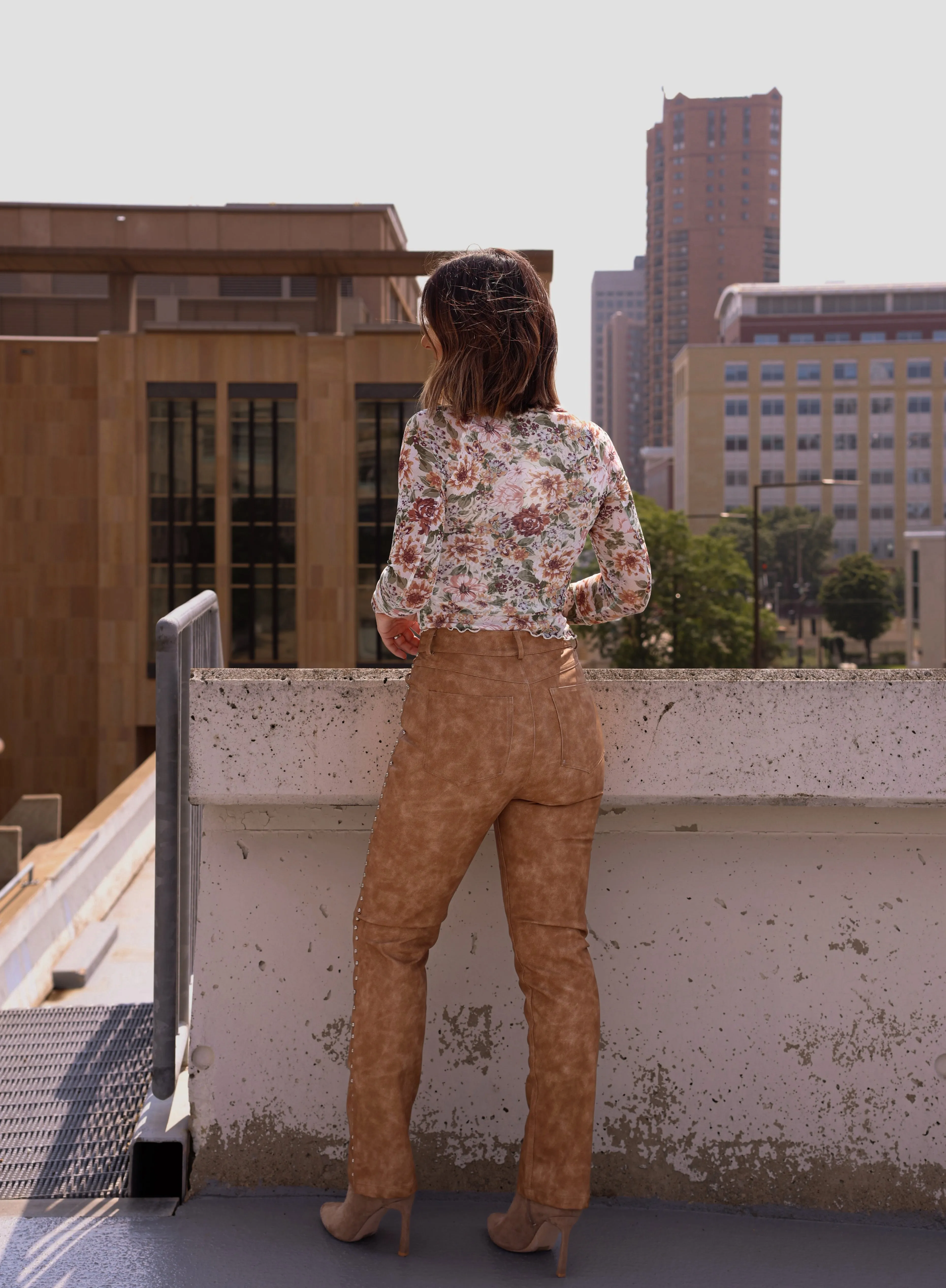 Camel Studded Leather Pants sold by LANE 201 product image thumbnail 2