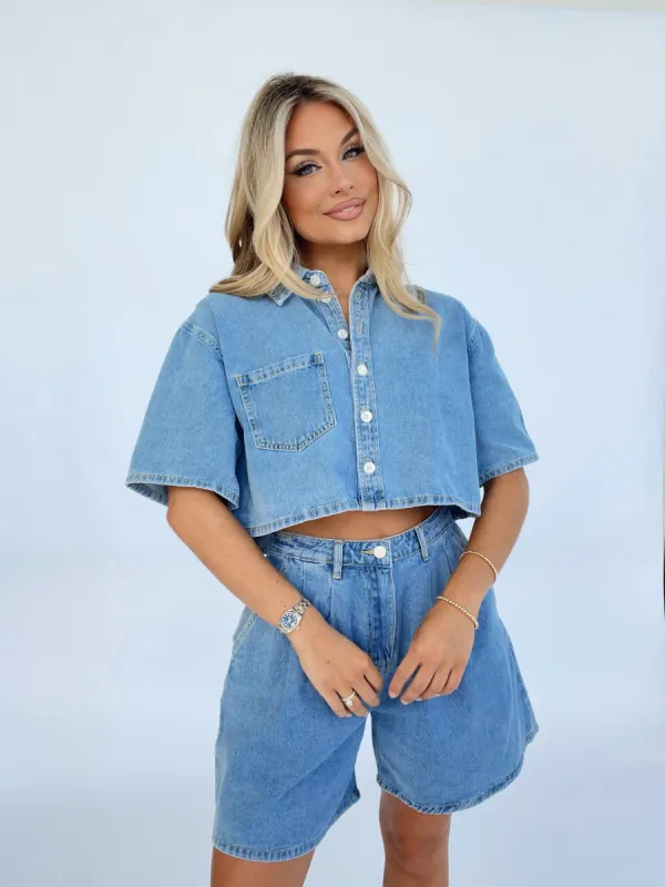 Denim Destination Top sold by LANE 201