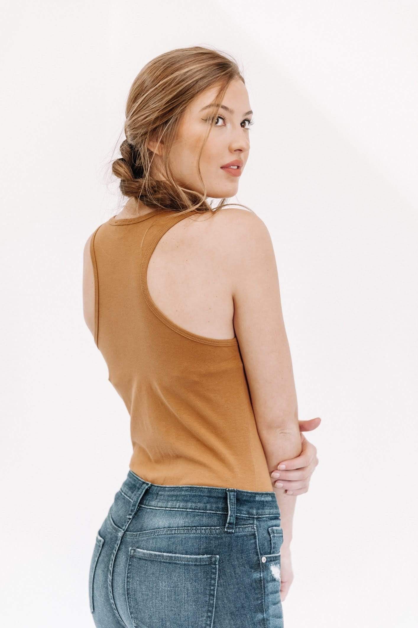 Camel Racer Back Bodysuit sold by LANE 201 product image thumbnail 3