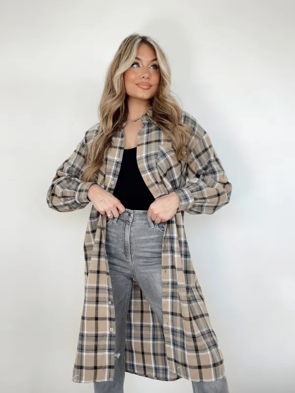 Live In Plaid Oversized Shirt made by Sans Souci