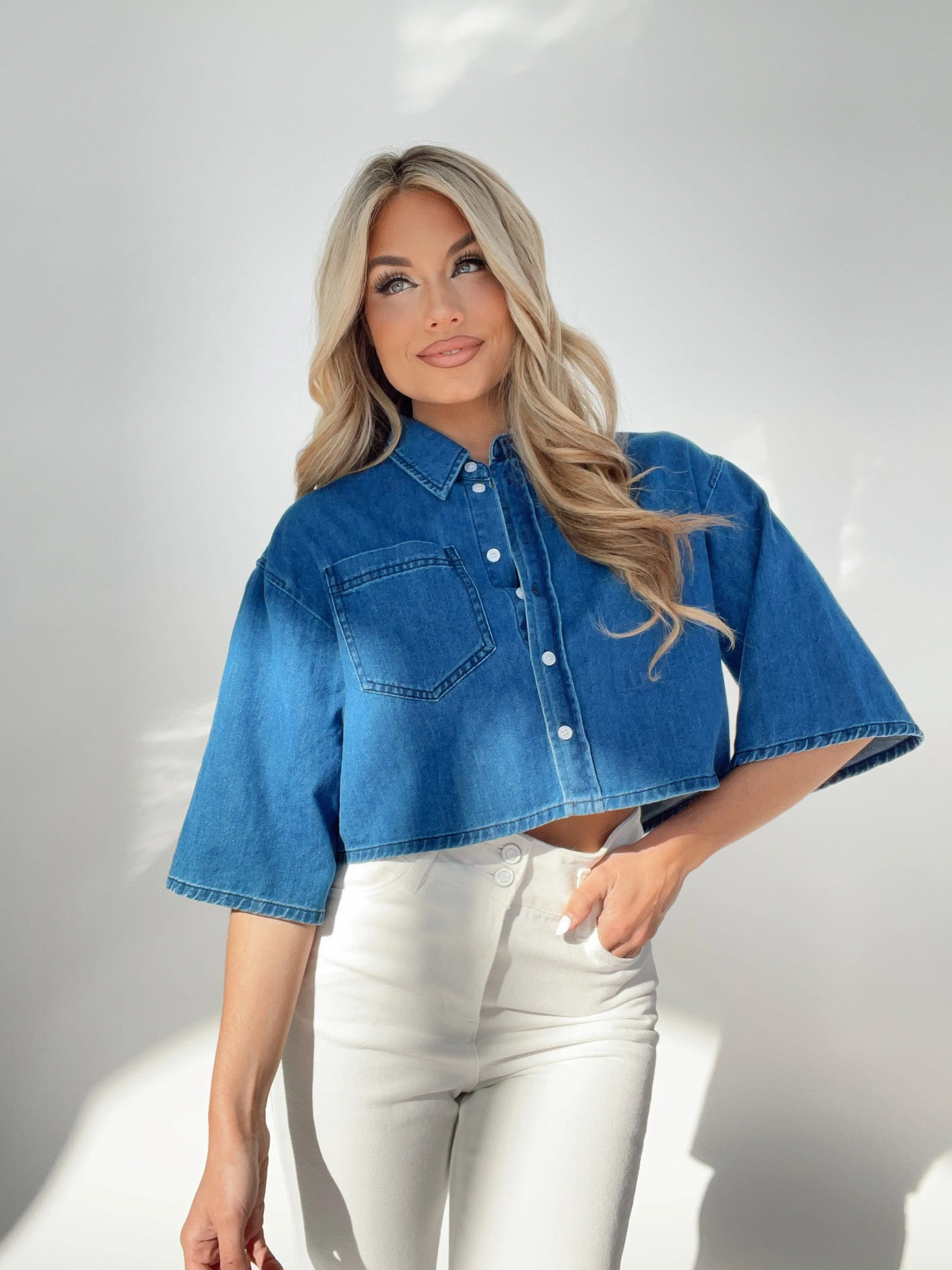 Ryann Denim Shirt sold by LANE 201