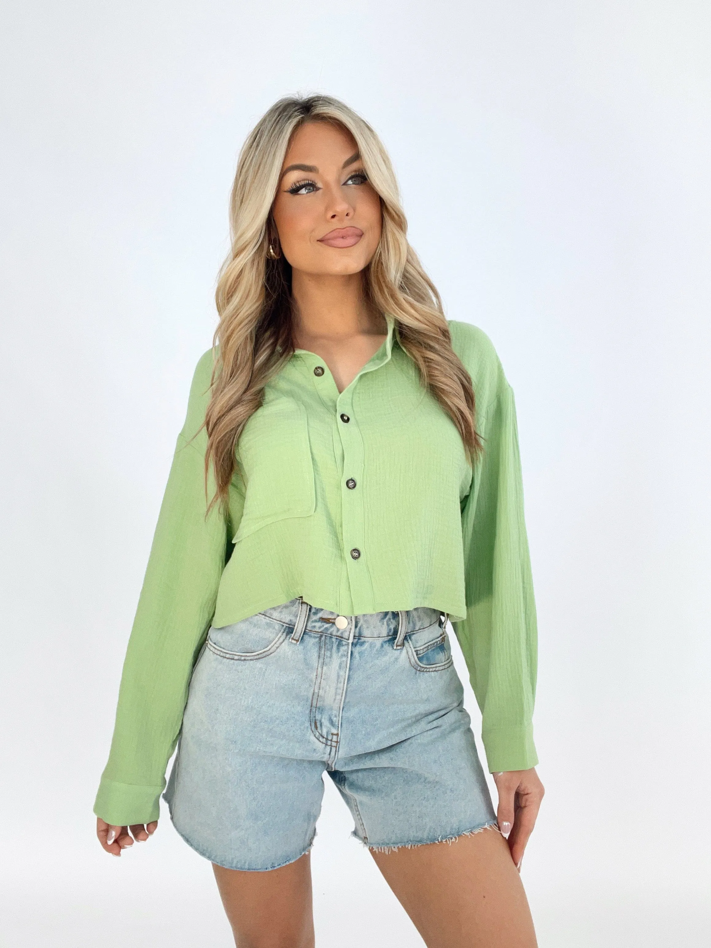 Lime Button Down Shirt sold by LANE 201 product image thumbnail 5