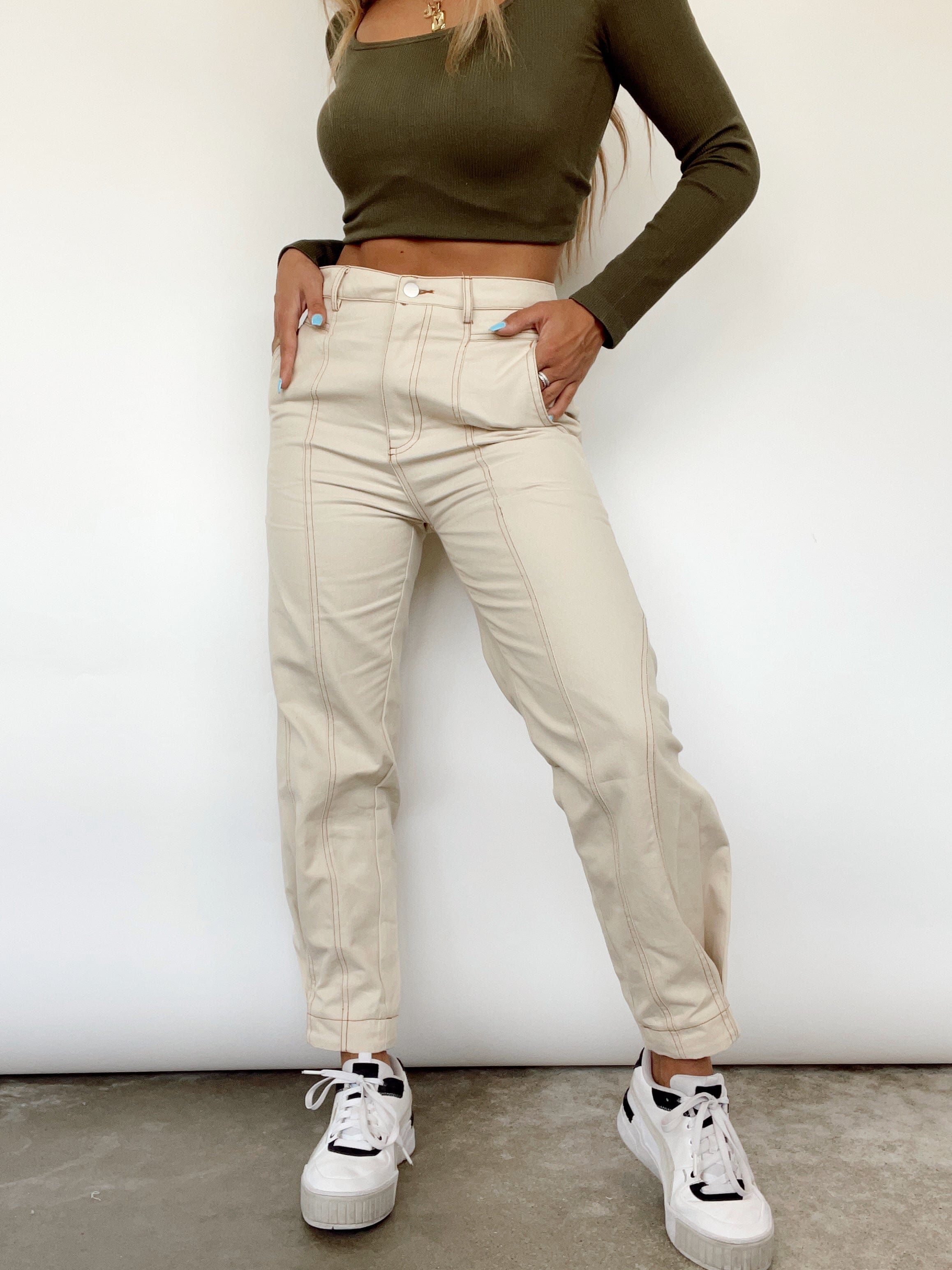 Khaki Chic Street Cargo Pants sold by LANE 201 product image thumbnail 2