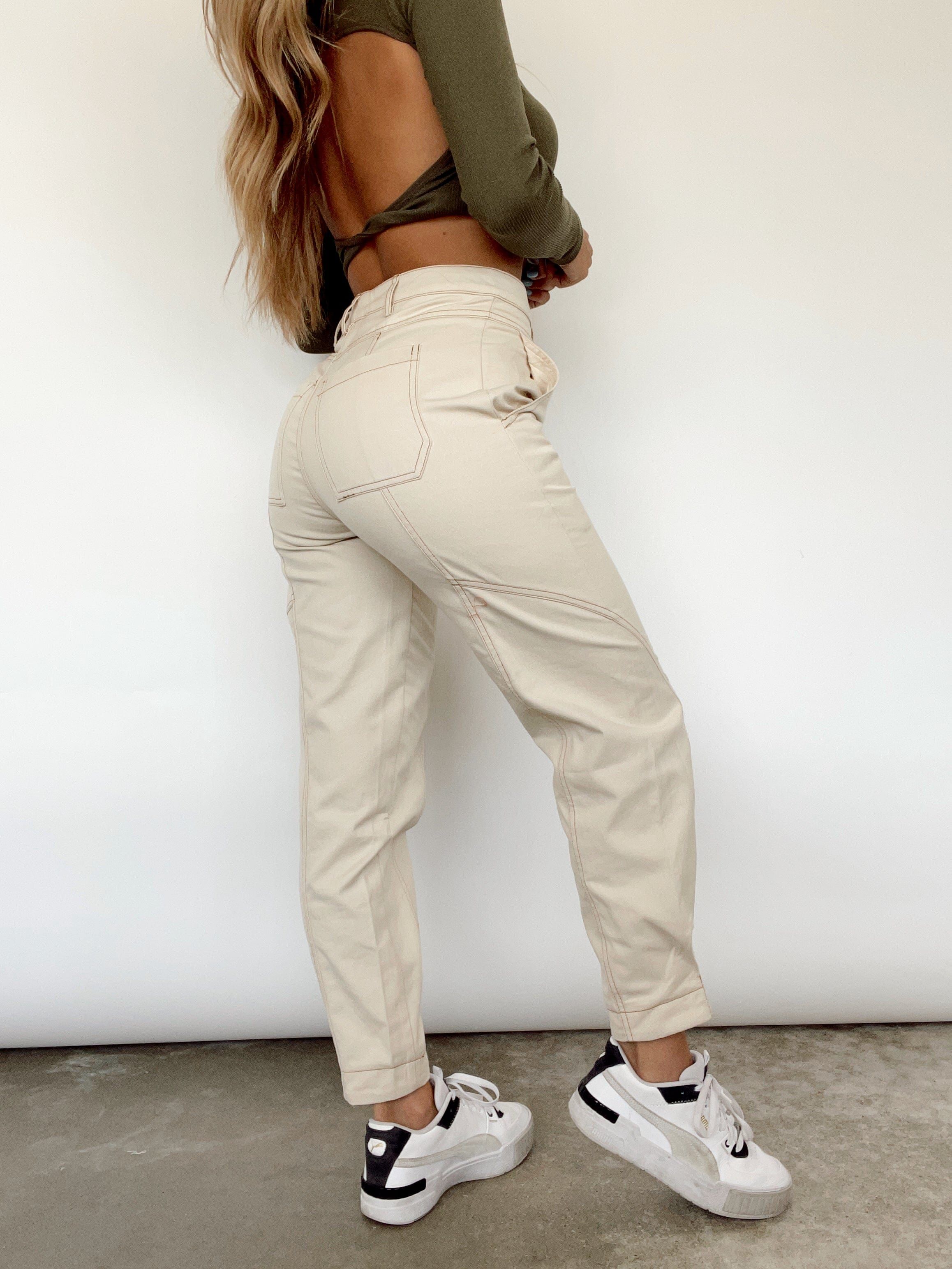 Khaki Chic Street Cargo Pants sold by LANE 201 product image thumbnail 4
