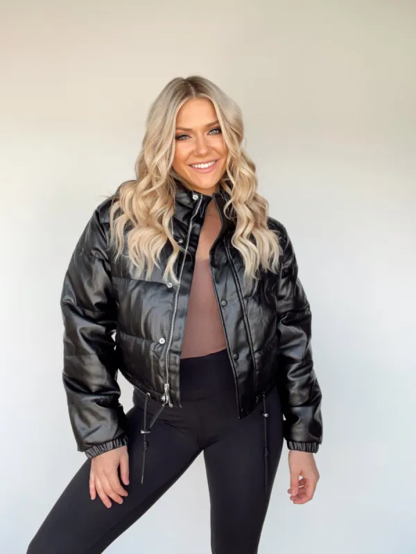 Leather Puffer Coat sold by LANE 201