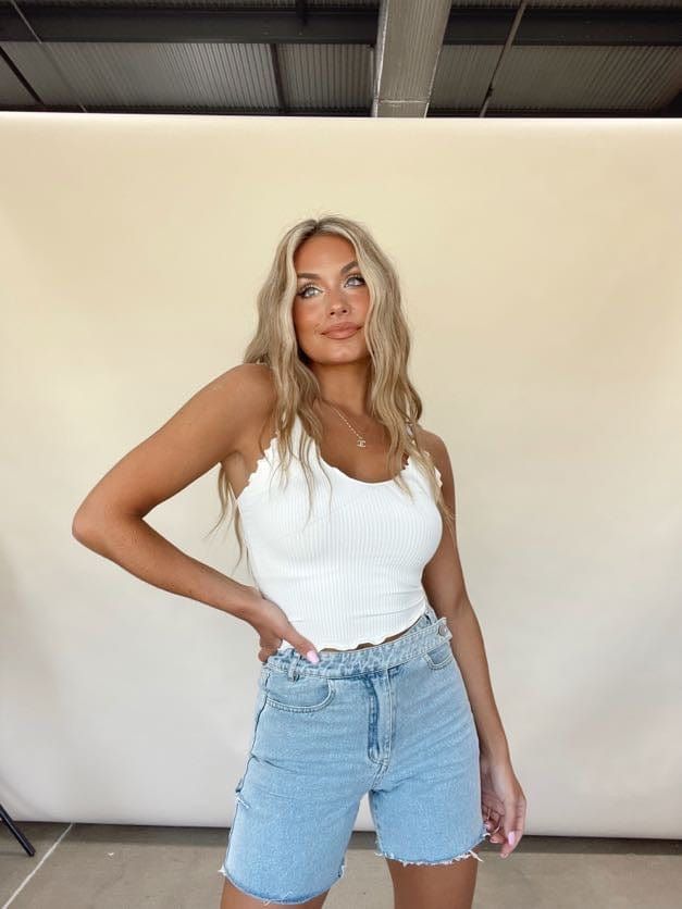 Cream Ruffle Cami sold by LANE 201