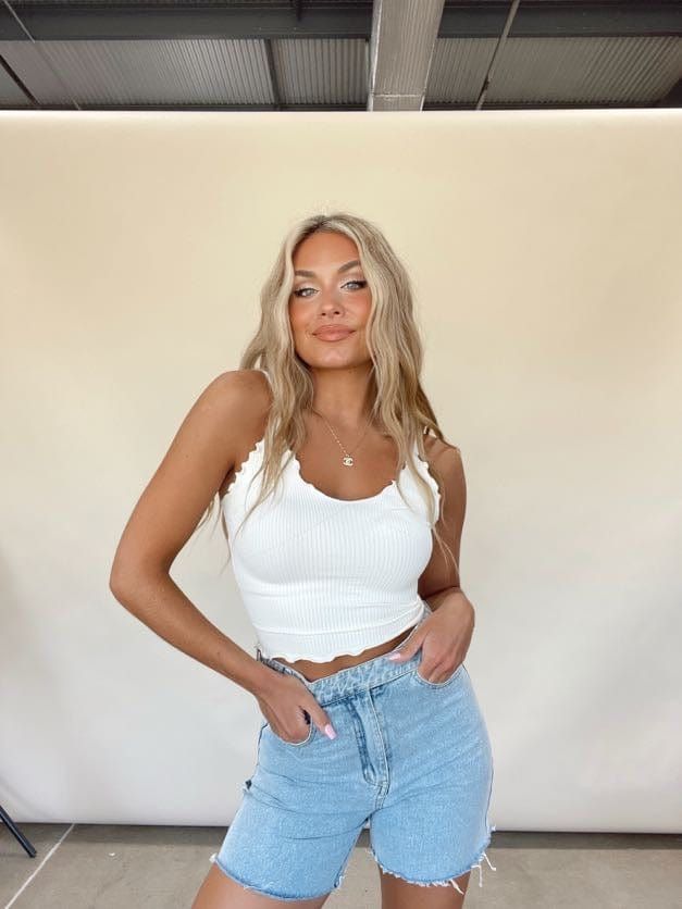 Cream Ruffle Cami sold by LANE 201 product image thumbnail 2