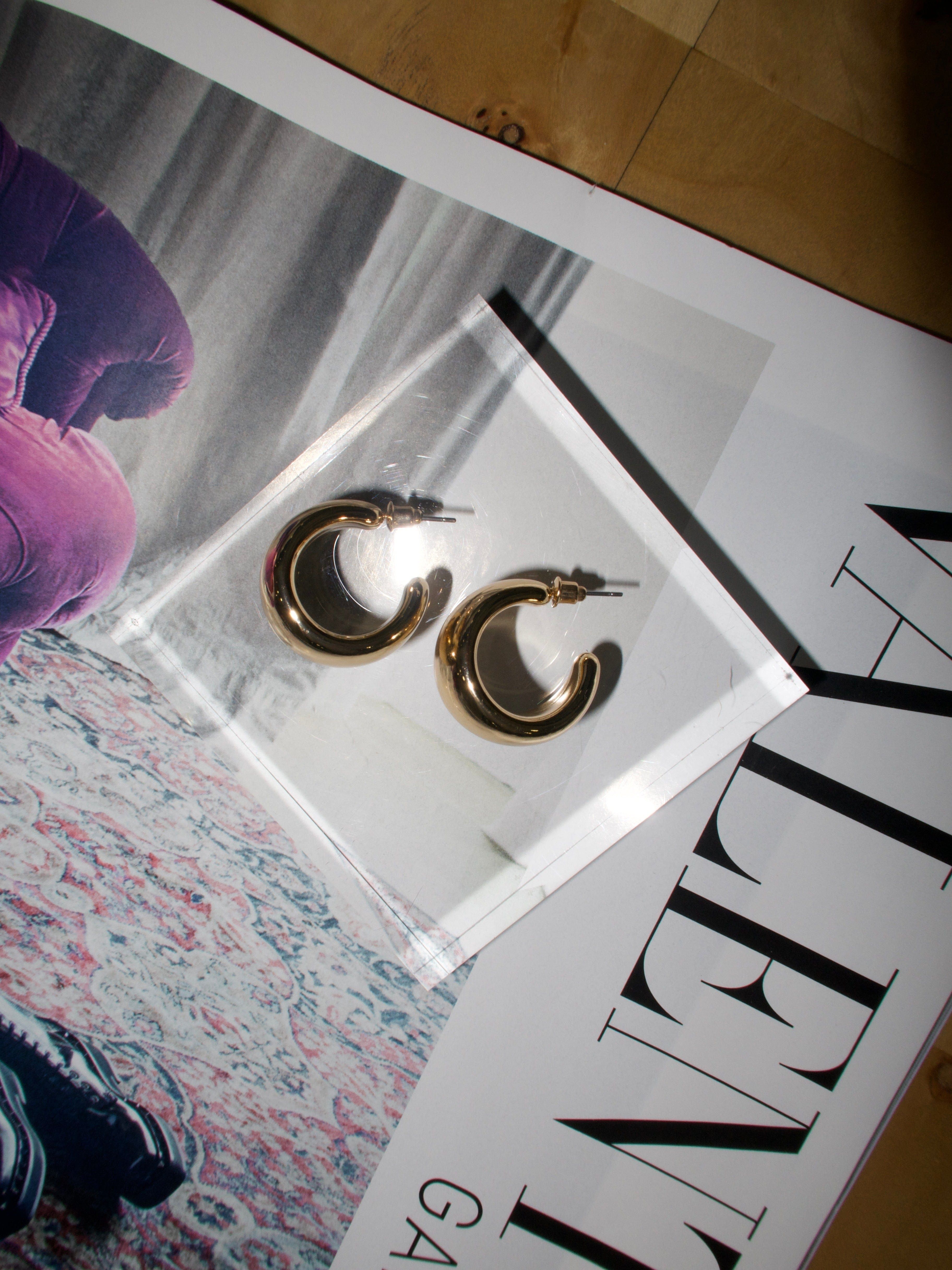 Gold Bold Hoop Earrings sold by LANE 201 product image thumbnail 4