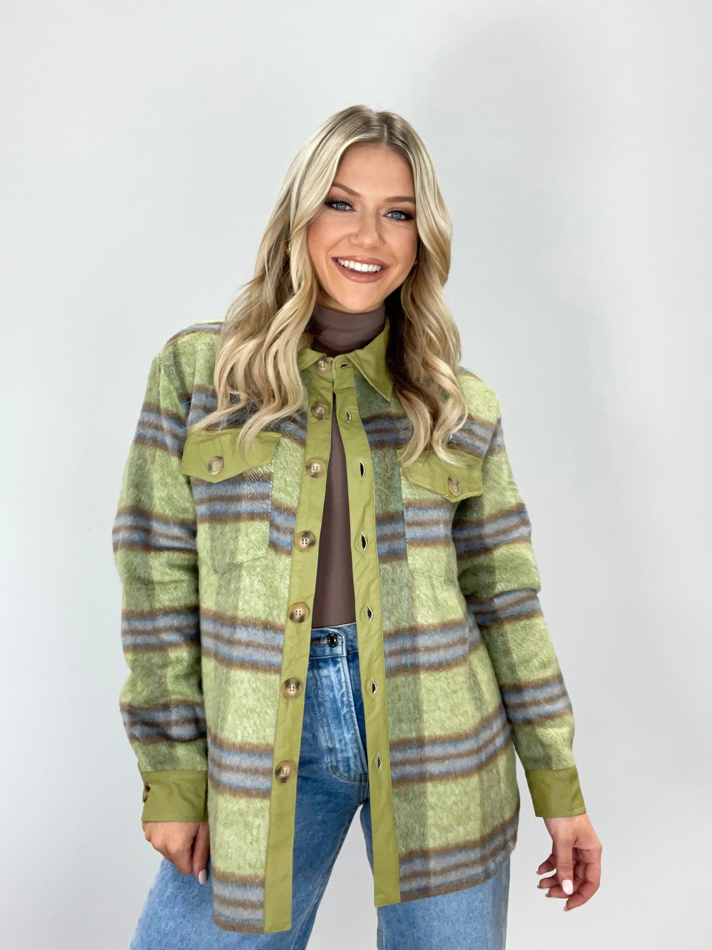 Plaid Pines Shacket sold by LANE 201 product image thumbnail 3