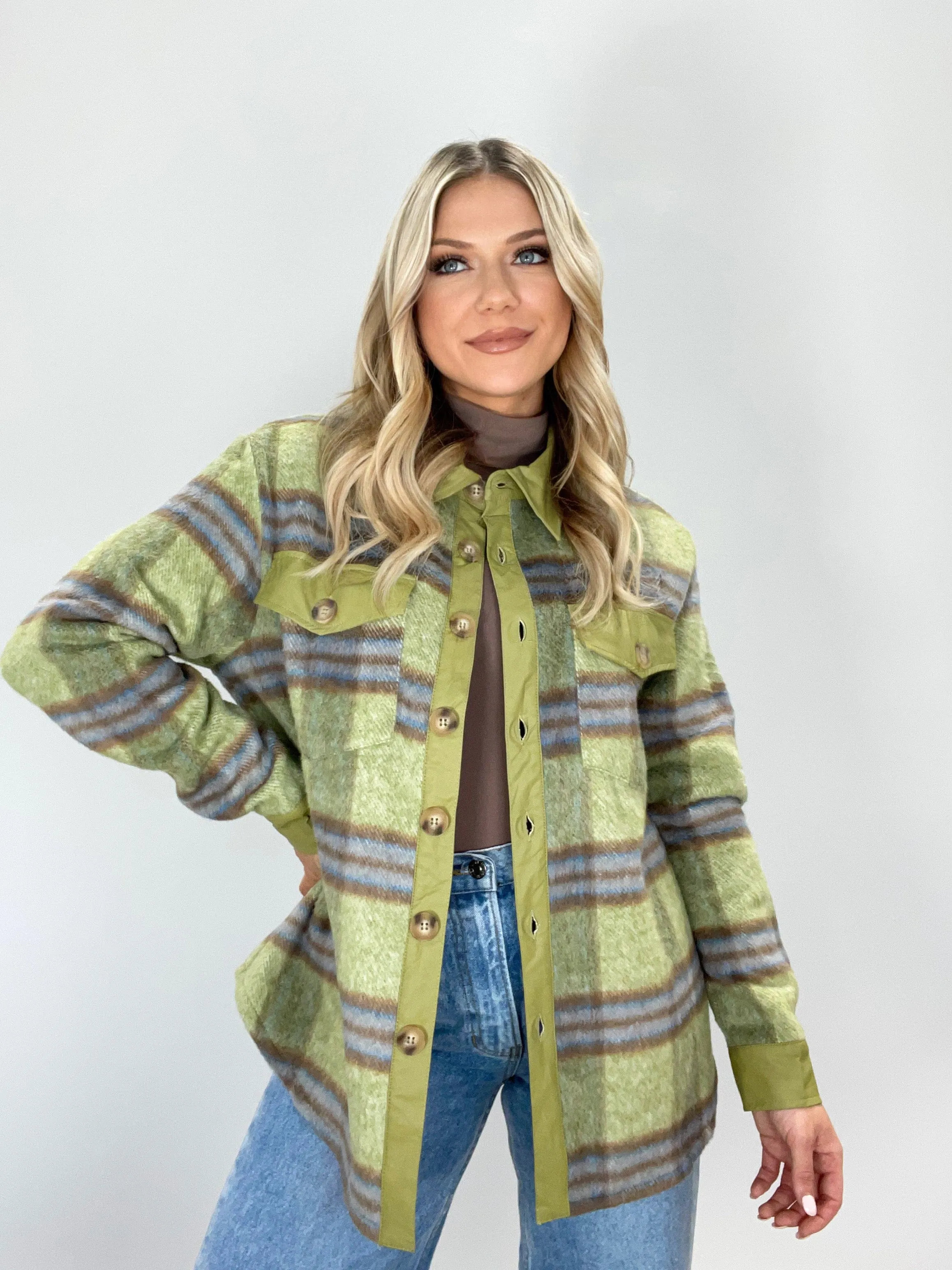 Plaid Pines Shacket sold by LANE 201 product image thumbnail 4
