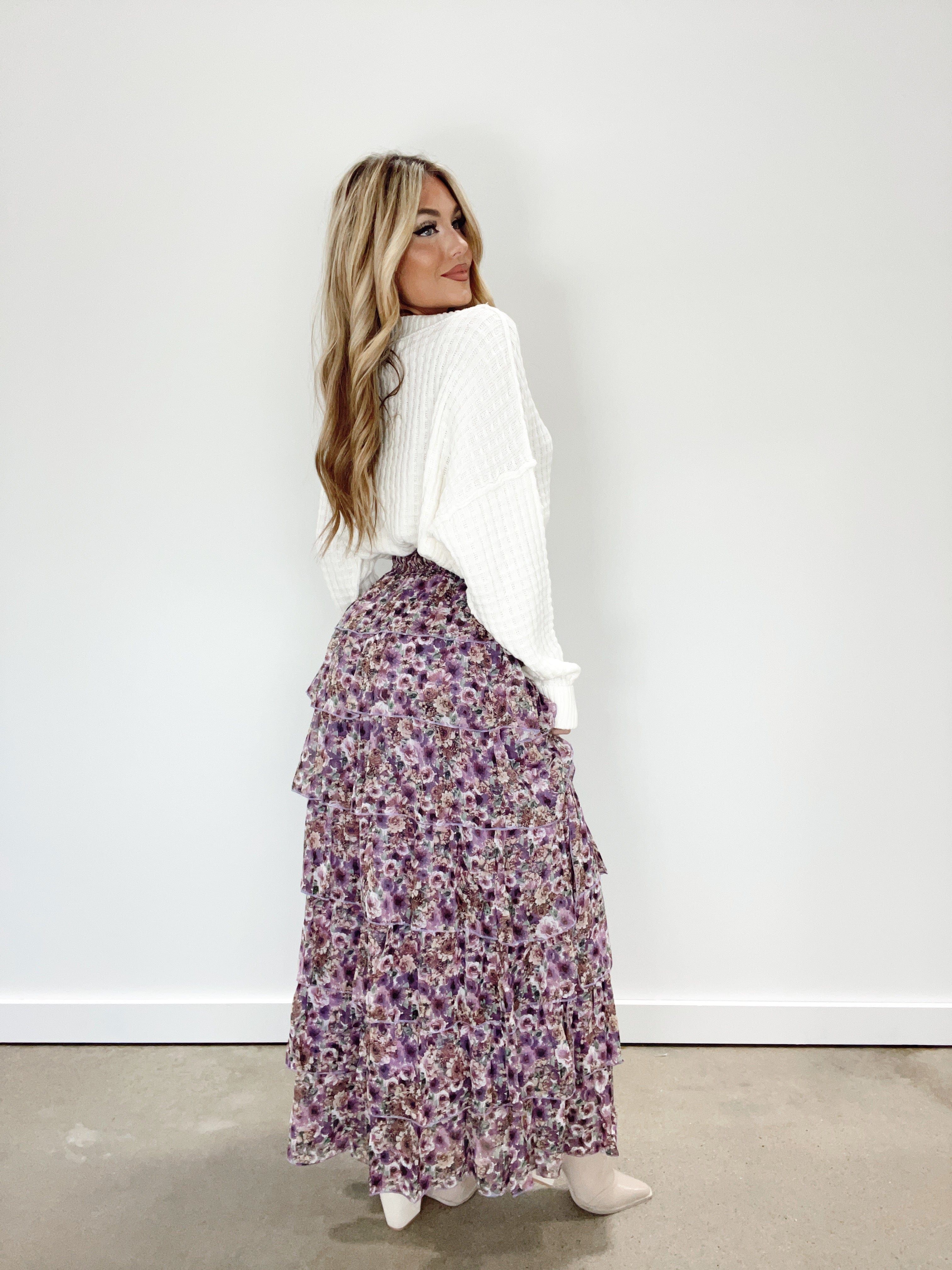 Lavender Fields Maxi Skirt sold by LANE 201 product image thumbnail 2