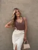 Cream Cargo Skirt sold by LANE 201