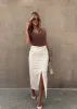 Cream Cargo Skirt sold by LANE 201