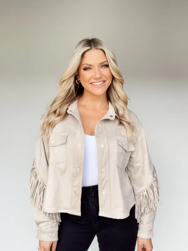 Fringe Suede Jacket sold by LANE 201