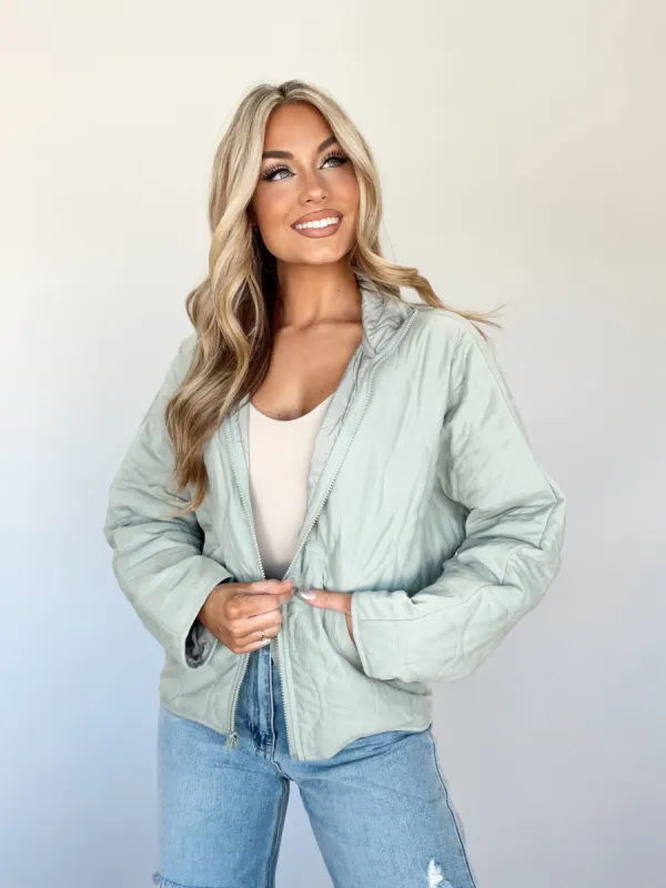 Sage Wanderlust Quilted Jacket sold by LANE 201