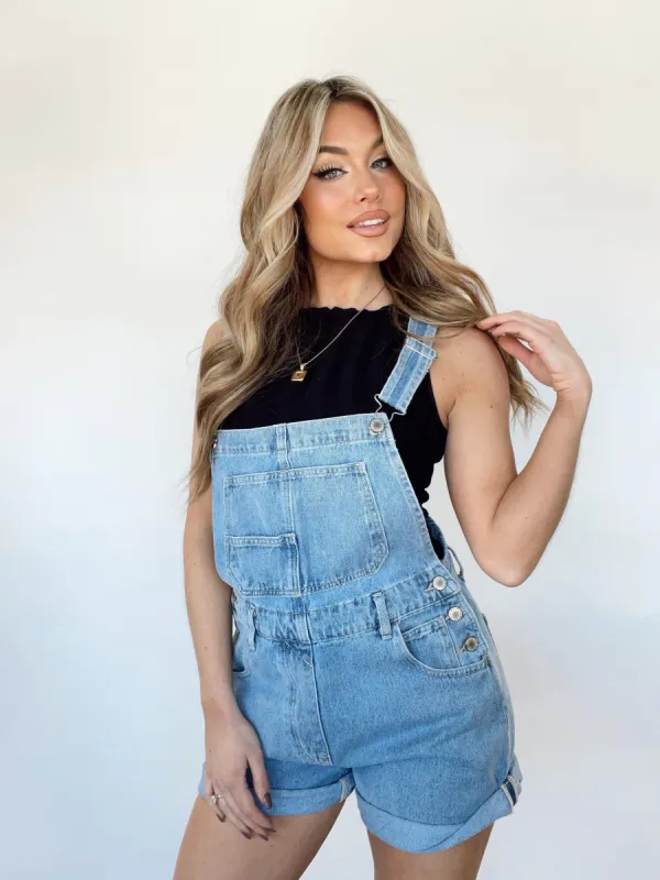 Denim Bailee Overalls sold by LANE 201