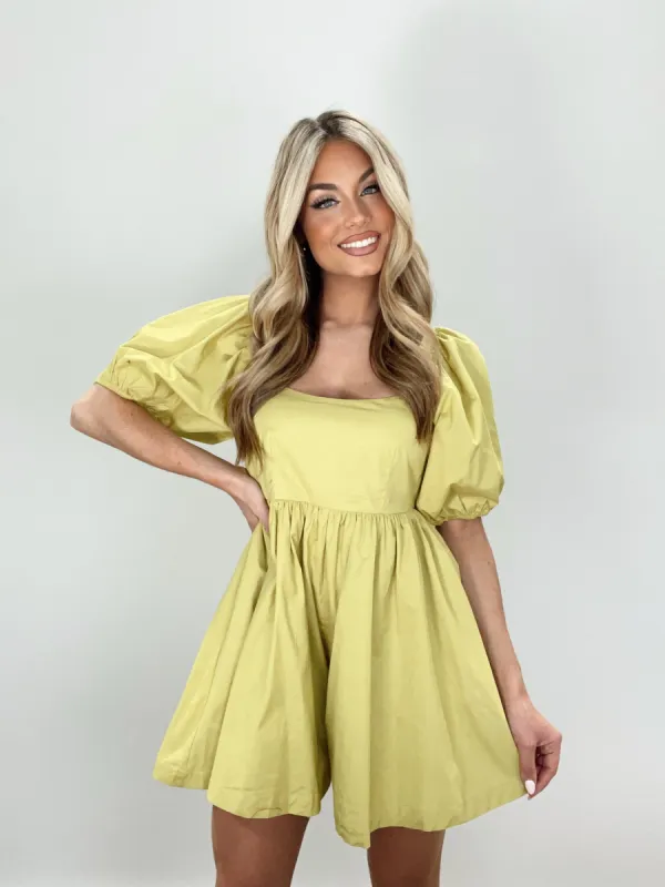 Lime Babydoll Romper sold by LANE 201