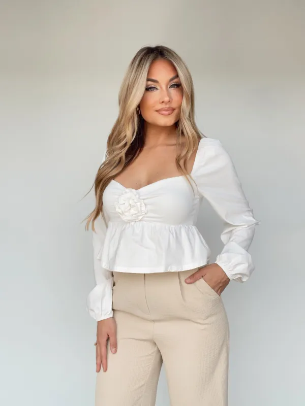 Rosette Babydoll Top sold by LANE 201