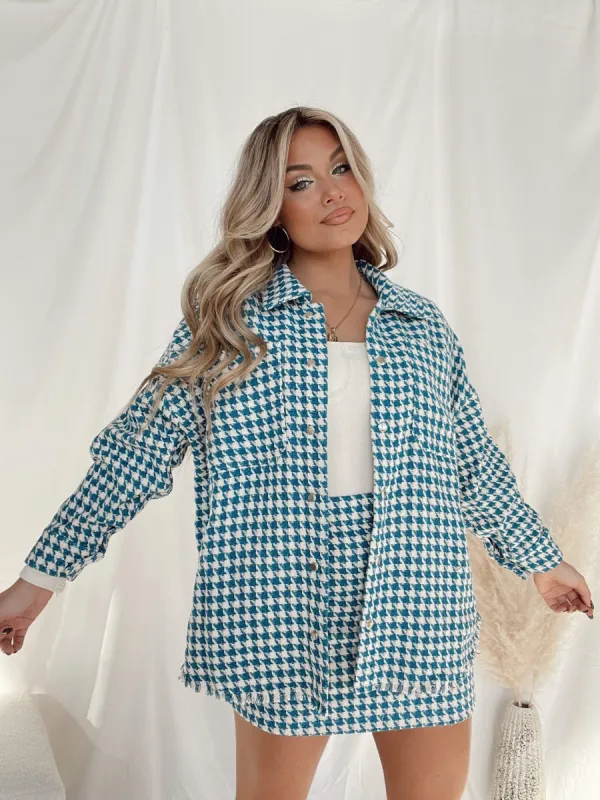 Meeting Downtown Shacket sold by LANE 201