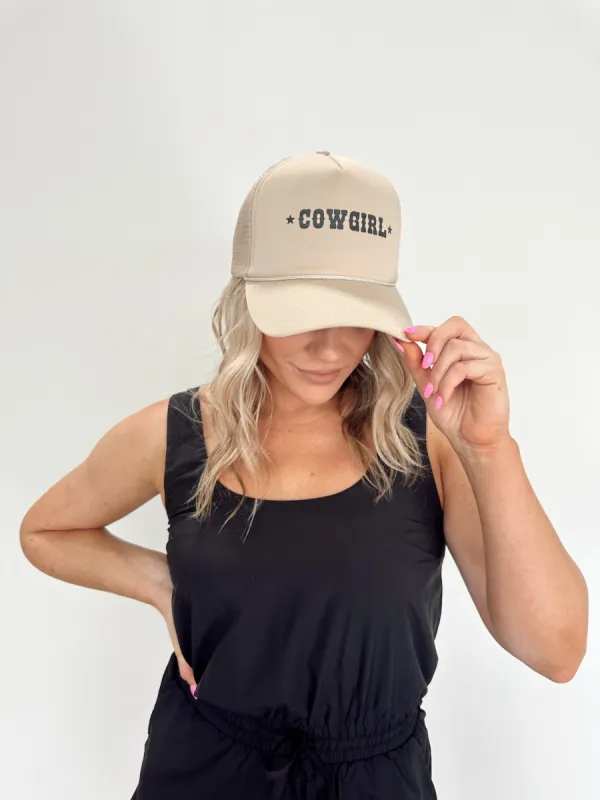 Beige Cowgirl Trucker Hat sold by LANE 201