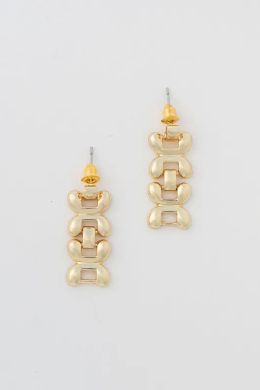 Gold Dangle Link Earring sold by LANE 201