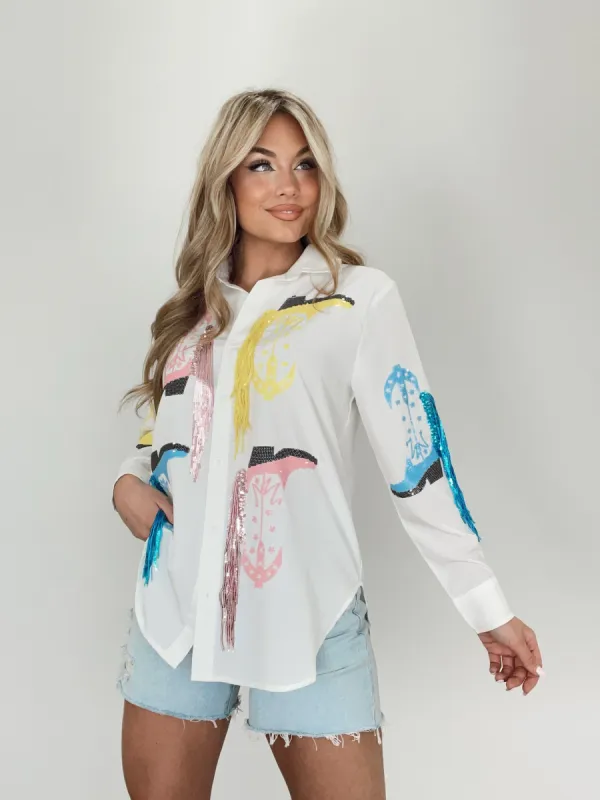 Disco Cowgirl Button Up sold by LANE 201