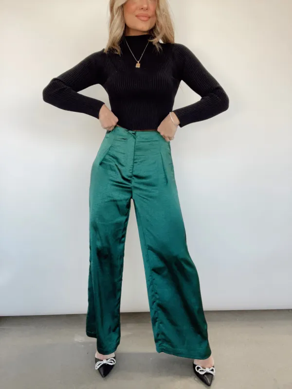 All Spruced Up Satin Pants sold by LANE 201