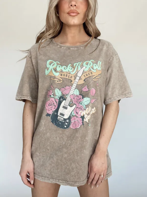Mocha Rock N Roll Graphic Tee sold by LANE 201