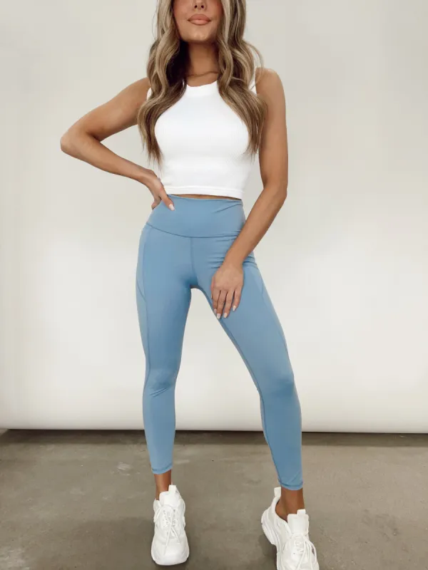 Blue Leisurely Legging sold by LANE 201