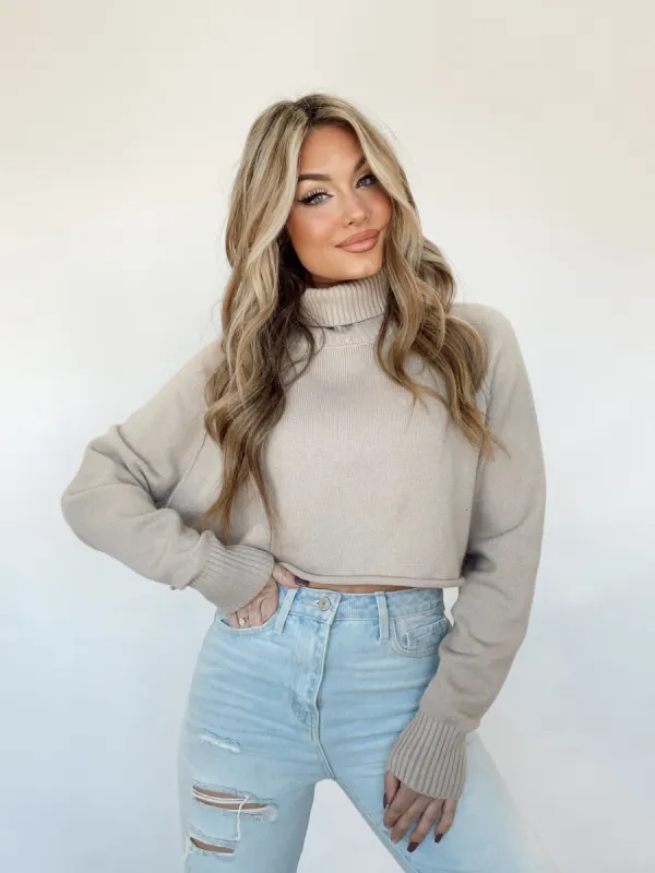 Beige In Between Sweater made by LANE 201