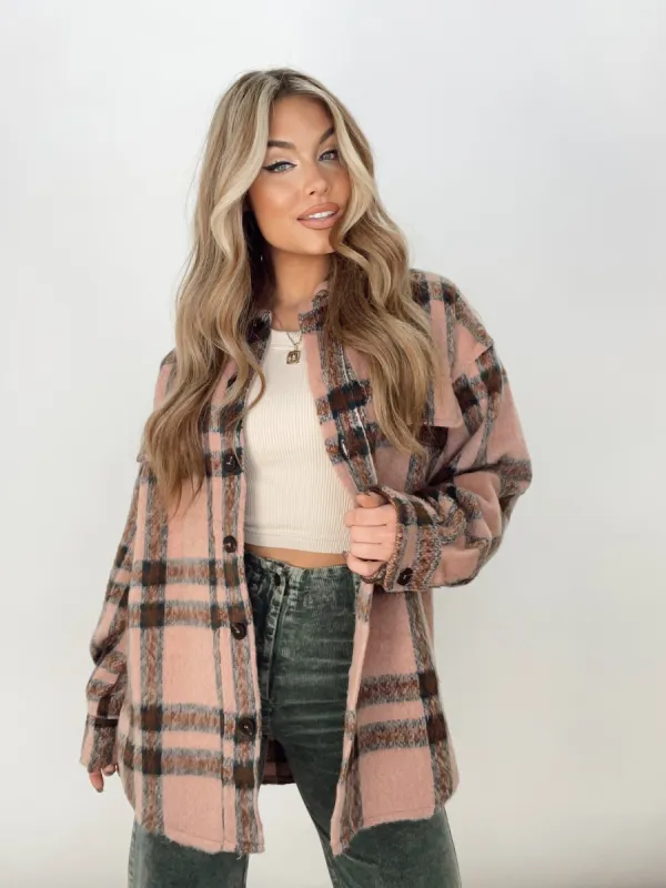 Cozy Calling Shacket sold by LANE 201